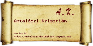 Antalóczi Krisztián névjegykártya